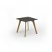 Unity dining table 800w x 800d with 4x solid oak legs, top in onyx grey UDR88-OG