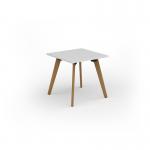 Unity dining table 800w x 800d with 4x solid oak legs, top in white UDR88-WH