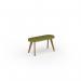 Unity low rectangular upholstered stool 1200w x 400d with solid oak legs UDS124