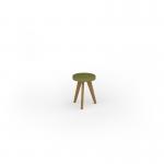 Unity low upholstered stool 400dia with solid oak legs UDS4