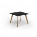 Unity worktable 1000w x 1000d with 4x solid oak legs ,top in black UDW1010-BK