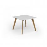 Unity worktable 1000w x 1000d with 4x solid oak legs, top in white UDW1010-WH