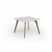 Unity worktable 1000w x 1000d with 4x solid oak legs, top in white UDW1010-WH
