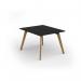 Unity worktable 1000w x 1200d with 4x solid oak legs, top in black UDW1012-BK