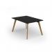 Unity worktable 1000w x 1400d with 4x solid oak legs, top in black UDW1014-BK