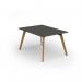 Unity worktable 1000w x 1400d with 4x solid oak legs, top in onyx grey UDW1014-OG