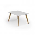 Unity worktable 1000w x 1400d with 4x solid oak legs, top in white UDW1014-WH