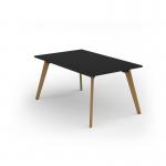 Unity worktable 1000w x 1600d with 4x solid oak legs, top in black UDW1016-BK