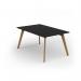 Unity worktable 1000w x 1600d with 4x solid oak legs, top in black UDW1016-BK
