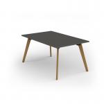 Unity worktable 1000w x 1600d with 4x solid oak legs, top in onyx grey UDW1016-OG