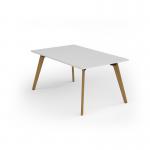 Unity worktable 1000w x 1600d with 4x solid oak legs, top in white UDW1016-WH