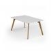 Unity worktable 1000w x 1600d with 4x solid oak legs, top in white UDW1016-WH