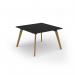 Unity worktable 1200w x 1200d with 4x solid oak legs, top in black UDW1212-BK