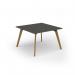 Unity worktable 1200w x 1200d with 4x solid oak legs, top in onyx grey UDW1212-OG