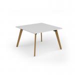 Unity worktable 1200w x 1200d with 4x solid oak legs, top in white UDW1212-WH