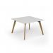 Unity worktable 1200w x 1200d with 4x solid oak legs, top in white UDW1212-WH