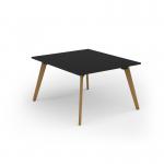 Unity worktable 1200w x 1400d with 4x solid oak legs, top in black UDW1214-BK
