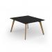 Unity worktable 1200w x 1400d with 4x solid oak legs, top in black UDW1214-BK