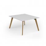 Unity worktable 1200w x 1400d with 4x solid oak legs, top in white UDW1214-WH