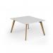 Unity worktable 1200w x 1400d with 4x solid oak legs, top in white UDW1214-WH