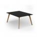 Unity worktable 1200w x 1600d with 4x solid oak legs, top in black UDW1216-BK