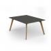 Unity worktable 1200w x 1600d with 4x solid oak legs, top in onyx grey UDW1216-OG