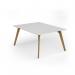 Unity worktable 1200w x 1600d with 4x solid oak legs, top in white UDW1216-WH