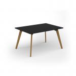 Unity worktable 1400w x 1000d with 4x solid oak legs, top in black UDW1410-BK