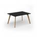 Unity worktable 1400w x 1000d with 4x solid oak legs, top in black UDW1410-BK