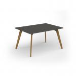 Unity worktable 1400w x 1000d with 4x solid oak legs ,top in onyx grey UDW1410-OG