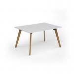Unity worktable 1400w x 1000d with 4x solid oak legs, top in white UDW1410-WH