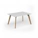 Unity worktable 1400w x 1000d with 4x solid oak legs, top in white UDW1410-WH