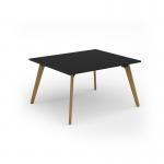 Unity worktable 1400w x 1200d with 4x solid oak legs, top in black UDW1412-BK