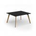 Unity worktable 1400w x 1200d with 4x solid oak legs, top in black UDW1412-BK