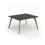 Unity worktable 1400w x 1200d with 4x solid oak legs, top in onyx grey UDW1412-OG