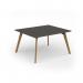 Unity worktable 1400w x 1200d with 4x solid oak legs, top in onyx grey UDW1412-OG