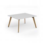 Unity worktable 1400w x 1200d with 4x solid oak legs, top in white UDW1412-WH