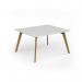 Unity worktable 1400w x 1200d with 4x solid oak legs, top in white UDW1412-WH