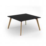 Unity worktable 1400w x 1400d with 4x solid oak legs, top in black UDW1414-BK