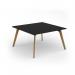 Unity worktable 1400w x 1400d with 4x solid oak legs, top in black UDW1414-BK