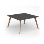 Unity worktable 1400w x 1400d with 4x solid oak legs, top in onyx grey UDW1414-OG