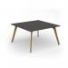 Unity worktable 1400w x 1400d with 4x solid oak legs, top in onyx grey UDW1414-OG