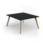 Unity worktable 1400w x 1600d with 4x solid oak legs, top in black UDW1416-BK