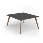 Unity worktable 1400w x 1600d with 4x solid oak legs, top in onyx grey UDW1416-OG