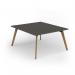 Unity worktable 1400w x 1600d with 4x solid oak legs, top in onyx grey UDW1416-OG