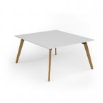 Unity worktable 1400w x 1600d with 4x solid oak legs, top in white UDW1416-WH