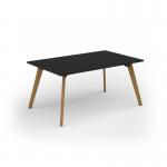 Unity worktable 1600w x 1000d with 4x solid oak legs, top in black UDW1610-BK