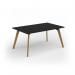 Unity worktable 1600w x 1000d with 4x solid oak legs, top in black UDW1610-BK