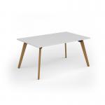 Unity worktable 1600w x 1000d with 4x solid oak legs, top in white UDW1610-WH