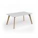 Unity worktable 1600w x 1000d with 4x solid oak legs, top in white UDW1610-WH